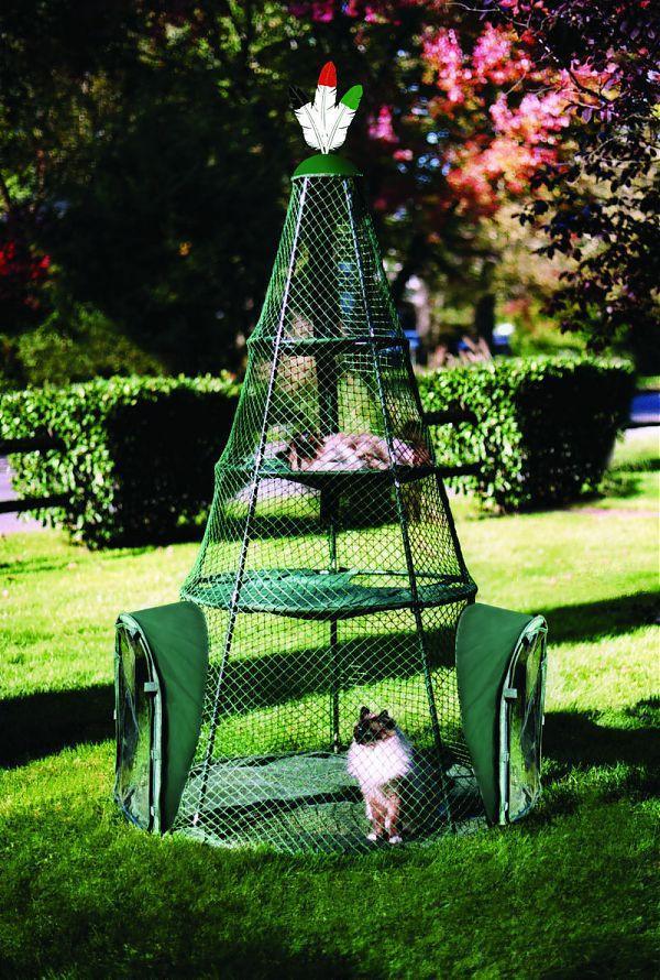 Kittywalk 4' x 6' Mesh Cat Tent Playpen For Outdoors/Indoors, Cat Teepee Enclosure By Kittywalk KWTSP501