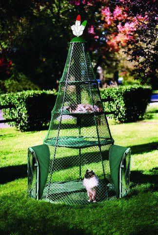 Image of Kittywalk 4' x 6' Mesh Cat Tent Playpen For Outdoors/Indoors, Cat Teepee Enclosure By Kittywalk KWTSP501