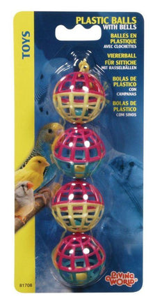 Living World Plastic Balls with Bells Bird Toy
