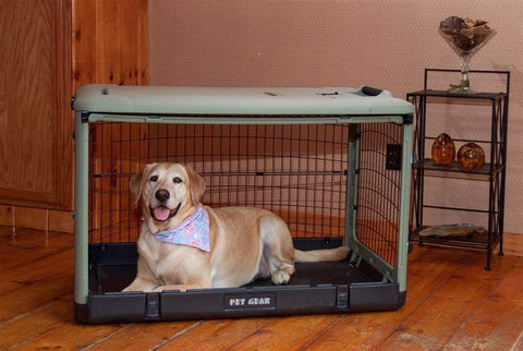 Image of Pet Gear Large 42" Steel Pet Crate with Bolster Pad