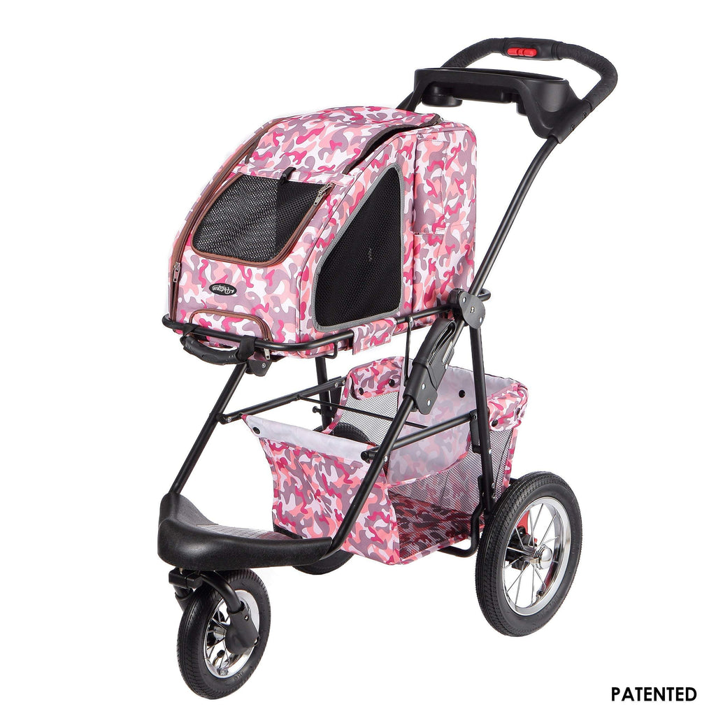 dog stroller pink Petique 5-in-1 Pet Stroller (Complete Set with Pet Carrier and Strolle – Care About My Pet