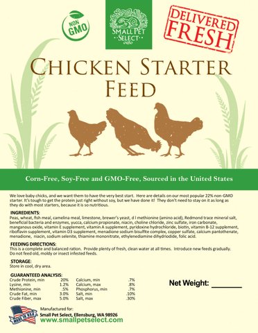 Image of Small Pet Chicken Starter Feed, Non-GMO, Corn & Soy Free
