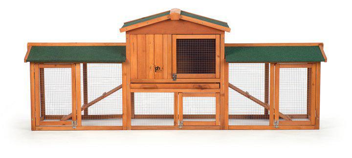 Prevue Pet Chicken Coop Rabbit Hutch with Double Run Care About My Pet