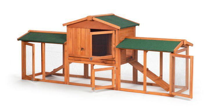 Prevue Pet Chicken Coop Rabbit Hutch with Double Run Care About My Pet