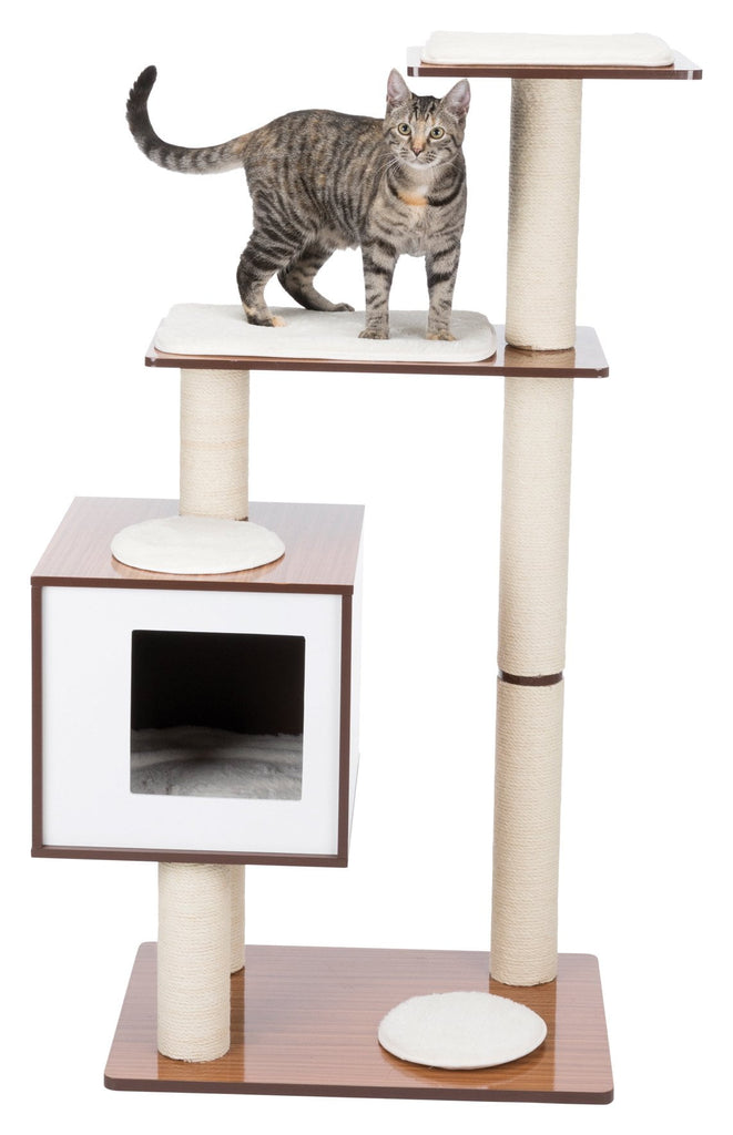 Trixie Avoca Wooden Scratching Post Cat Tree Brown Cat Furniture, 48" H